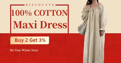 2025 New Spring Cotton Linen Dress for Women Solid Long Sleeve Drawstring Office Lady Elegant Maxi Dress
