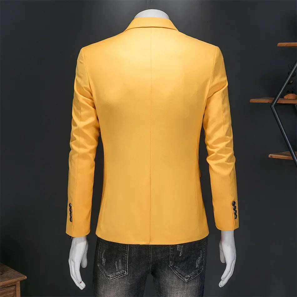 Boutique Fashion Suit Men's Slim Groom Wedding Suit Jacket Business Office Suit Casual Solid Color Suit Jacket