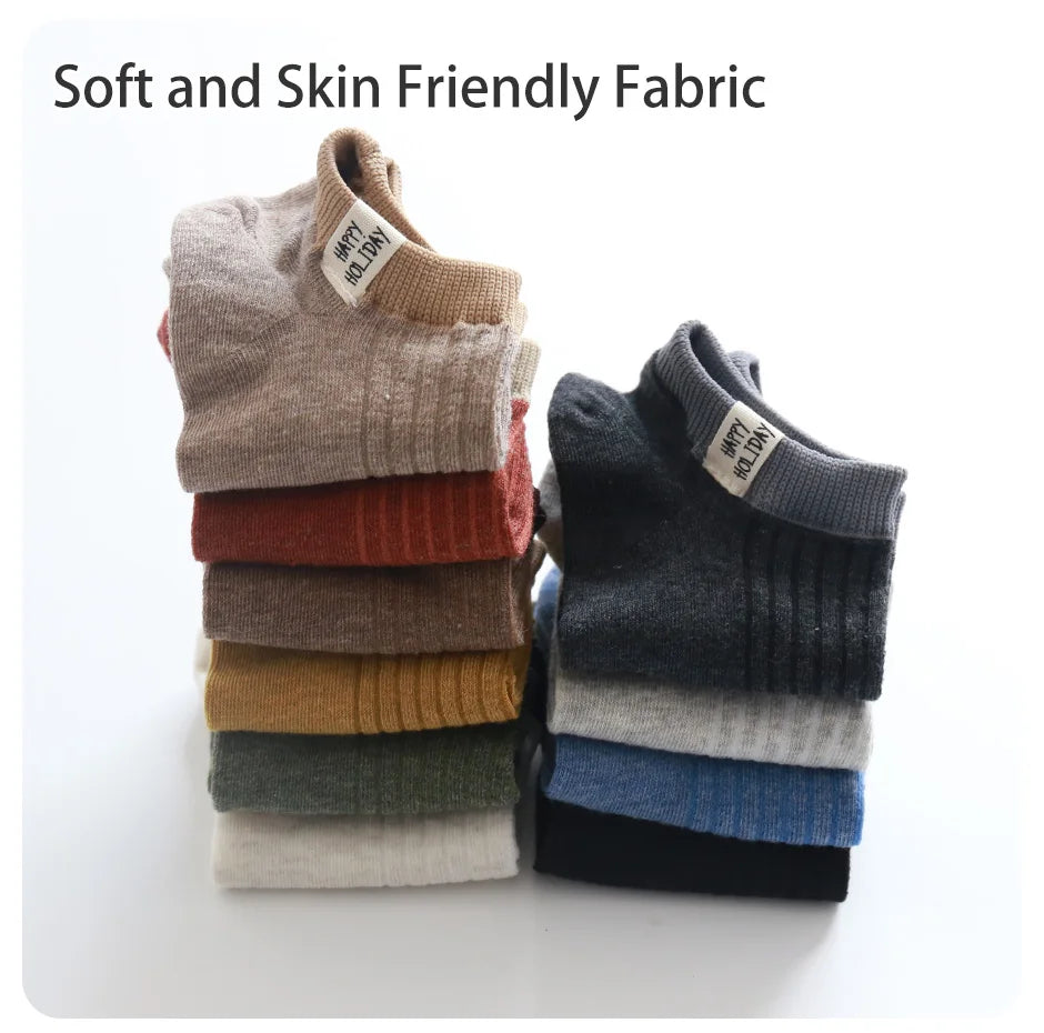 10 Pairs of Women Is Spring and Summer Letter Slogans Sweet Cute Fashionable and Comfortable College Style Fabric Label Socks