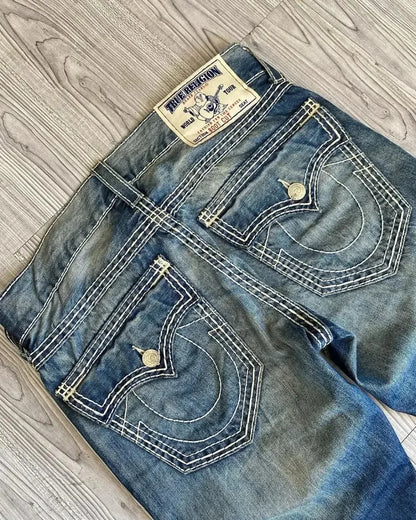 High-quality New Jeans Y2K Street Popular Multicolor U Brand Retro Wide-leg Pants Unisex Casual Loose Joker Couple Jeans Pants