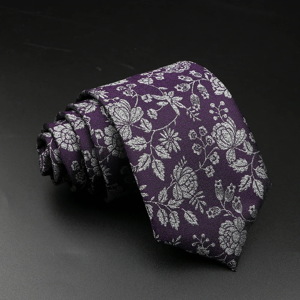 New Style Fashion Jacquard Floral Paisley Necktie Polyester Male Narrow Red Blue Tie Suit Shirt Gift For Men Accessory Gravatas