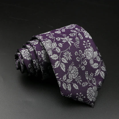 New Style Fashion Jacquard Floral Paisley Necktie Polyester Male Narrow Red Blue Tie Suit Shirt Gift For Men Accessory Gravatas