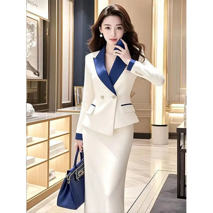Autumn and winter high-end new women's small fragrance style suit jacket+half skirt fashion two-piece set