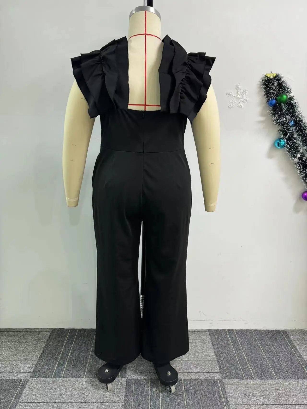 Plus Size Women Clothes Jumpsuit Summer Clothes Black Urban Leisure Bodysuit New 2024 Wide Leg Jumpsuit