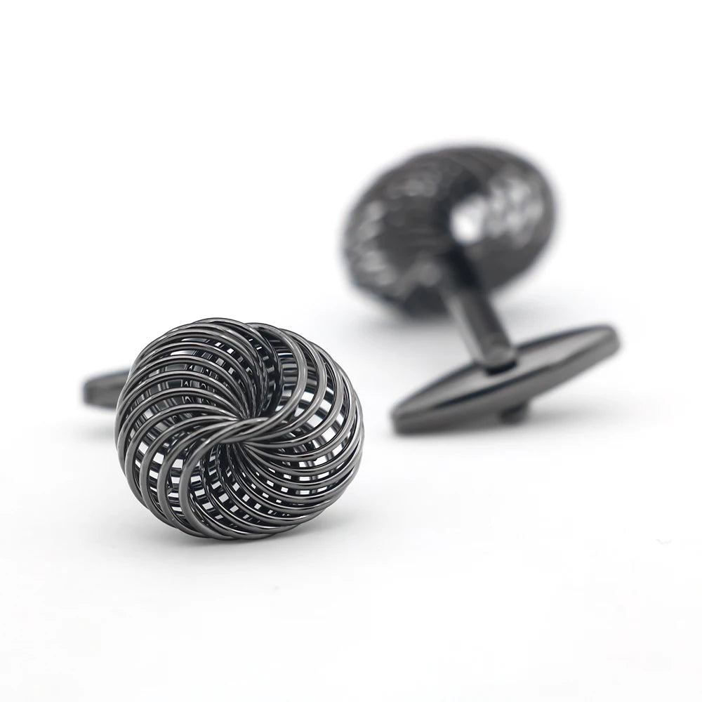 iGame Fashion Knot Cuff Links Quality Brass Material Woven Ball Design Cufflinks For Wedding  Men