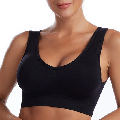 Women Sexy Bra Plus Size Seamless Breathable Brassiere Wire Free Bralette Underwear Comfortable Active Padded Brassiere Crop Top