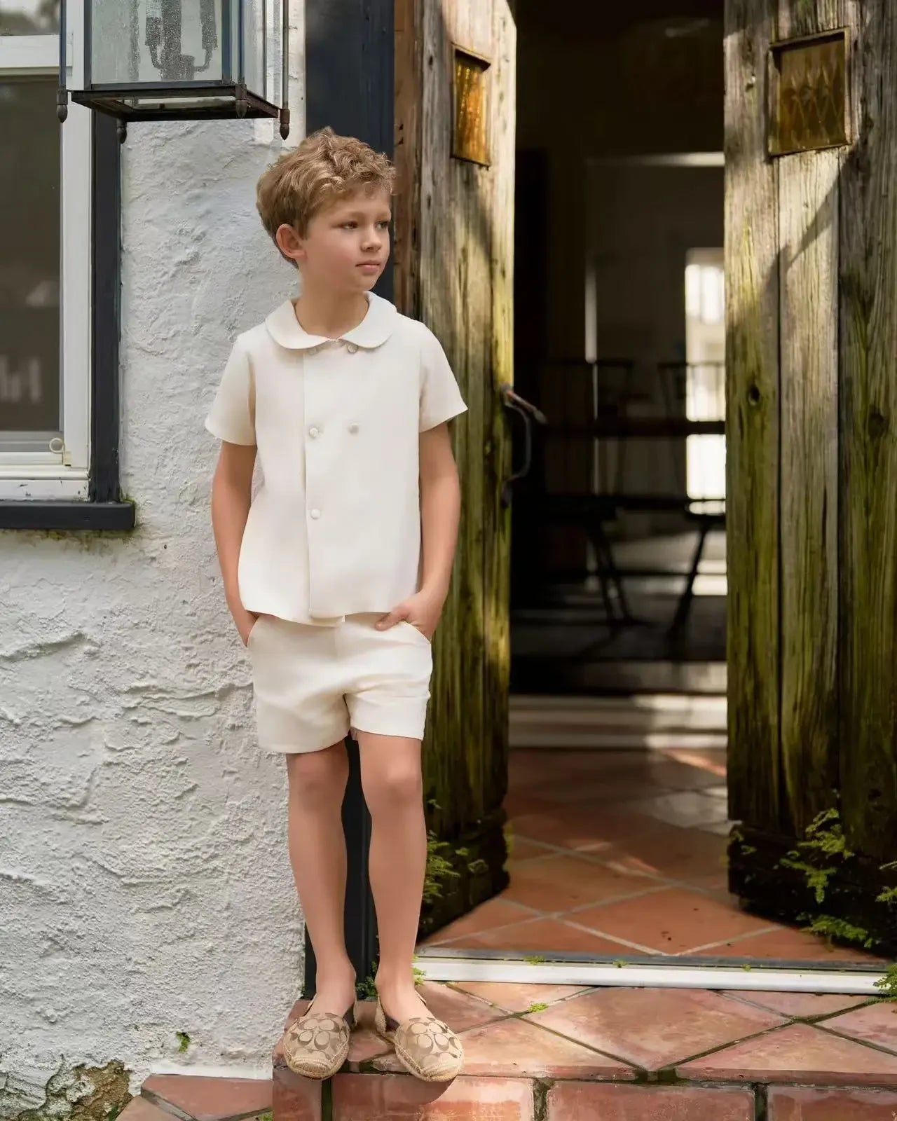 AS Linen Embroidery Collection 25SS Familly Match Clothing Set Girls Linen Dress Boy Shirt and Shorts