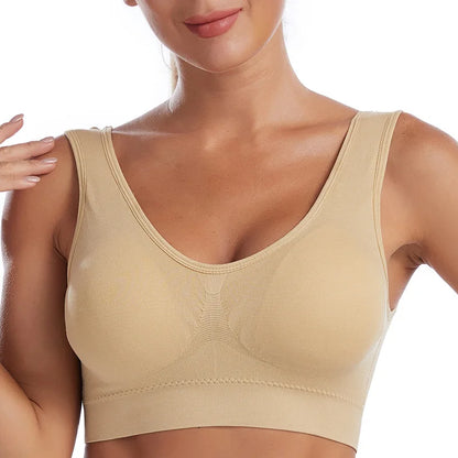 Women Sexy Bra Plus Size Seamless Breathable Brassiere Wire Free Bralette Underwear Comfortable Active Padded Brassiere Crop Top