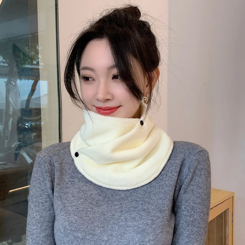 Lamb Fleece Women Scarves Winter Warm Fake Collar Scarf Solid Color Plush Bib Snood Female Windproof Wrap Neck Protection Polar