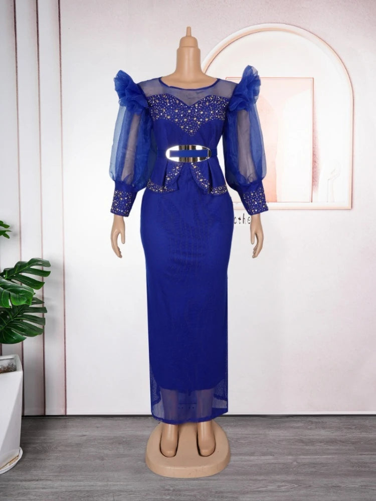 Elegant African Dresses for Women 2025 New Africa Clothing Plus Size Turkey Wedding Party Long Dress Dashiki Ankara Outfits Robe