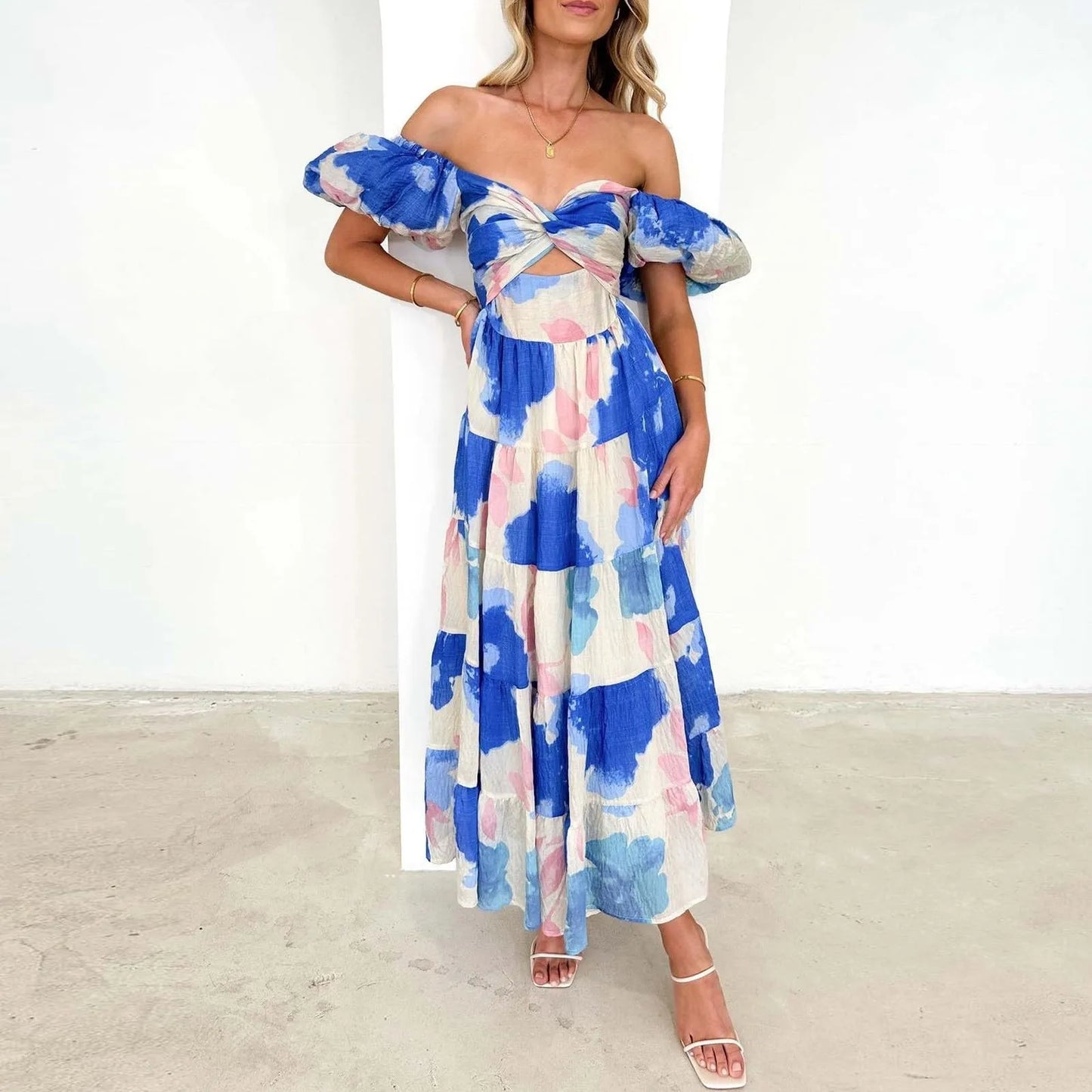 Vestidos Para Mujer Spring Formal Dresses For Women V-Neck Floral Long Dress Casual Summer Dresses For Women Floral Formal Dress