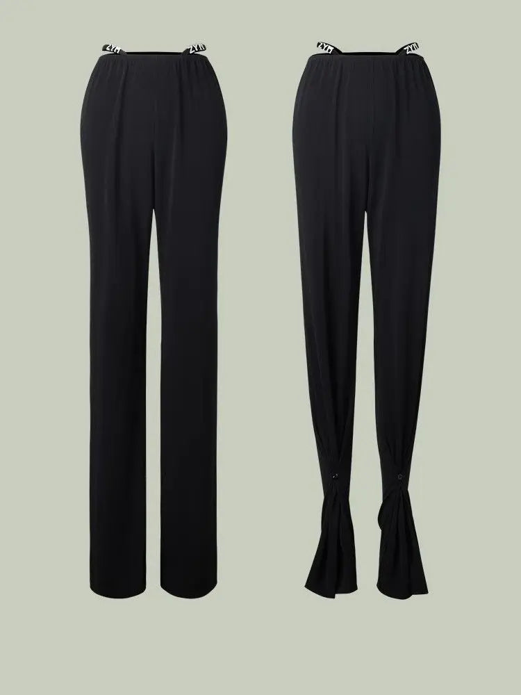 Latin Dance Pants Women 2 ways to Wear Fashion Latin Dancing Practice Trousers Comfortable Stretchy Fabric ZYMdancestyle #2378
