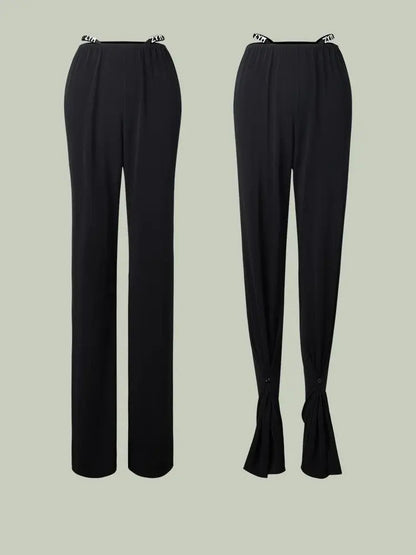 Latin Dance Pants Women 2 ways to Wear Fashion Latin Dancing Practice Trousers Comfortable Stretchy Fabric ZYMdancestyle #2378