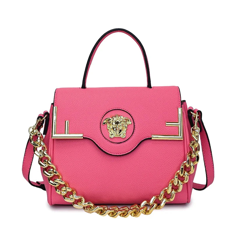 Premium Retro Messenger Bag Women - Textured Leather Shopper with Custom Paris Letter Logo & Versatile Crossbody Strap Design