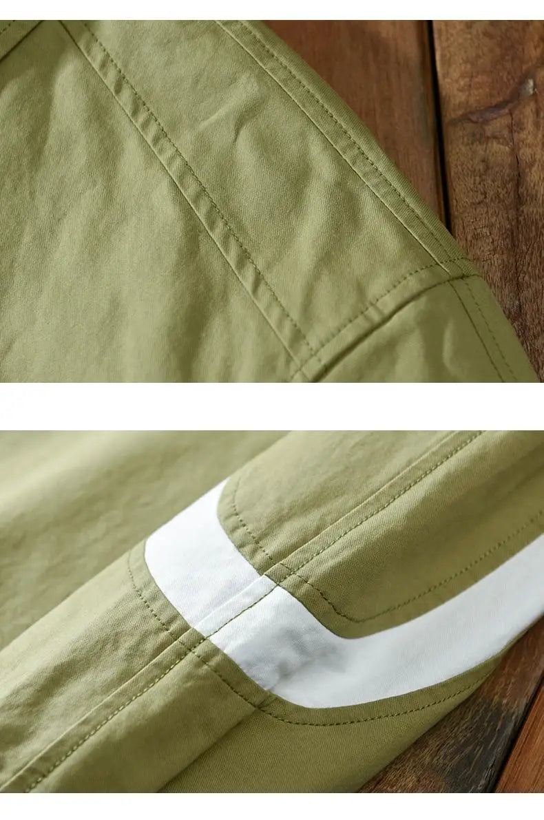 2024 New Spring and Summer Fresh Leisure Loose Embroidery Spliced Contrast Color Long Sleeve Workwear Thin Men's Shirt Coat