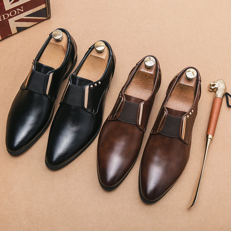 Spring Black luxury shoes Men's designer brand Brown leather shoes for men Comfortable Casual shoe Dress shoes loafers shoes man