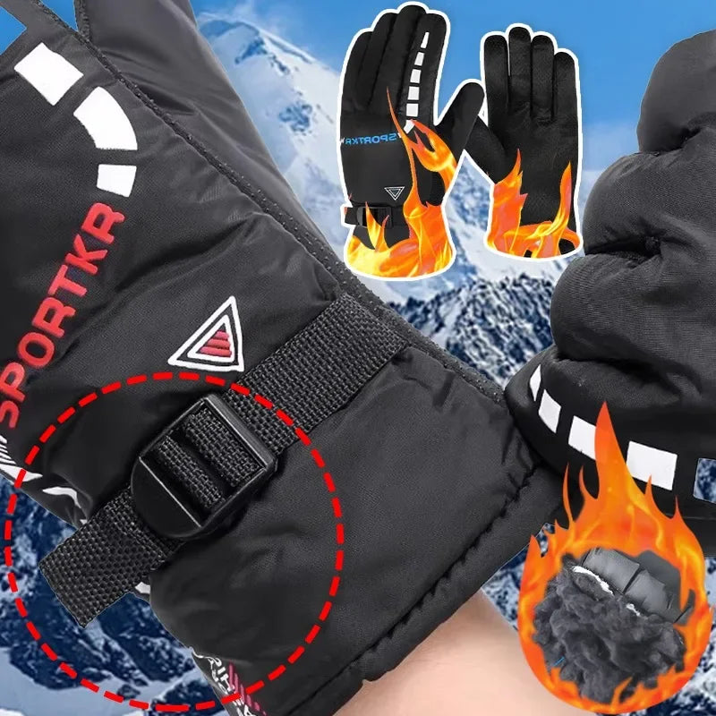 Winter Warm Cycling Glove Skiing Quick Drying Thick Inner Mitten Non-slip Snow Shoveling Gloves Mountaineering Windproof Mittens