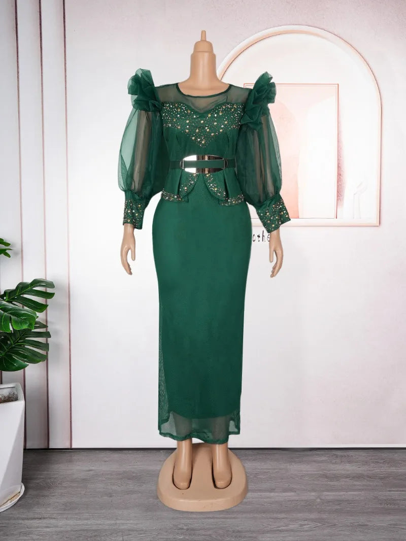 Elegant African Dresses for Women 2025 New Africa Clothing Plus Size Turkey Wedding Party Long Dress Dashiki Ankara Outfits Robe