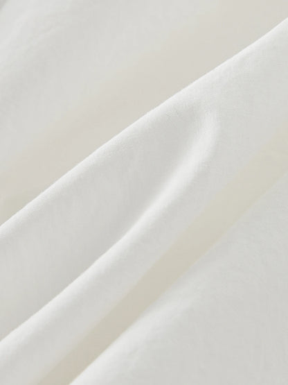FSLE【4 Colors】Women Spring Strappy Dress 100% Cotton Temperament Simple A-LINE Dresses 2025 Spring White Dress 25FS11073