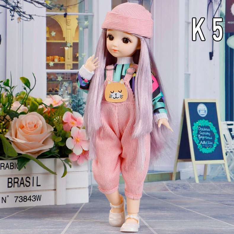 30cm Bjd Dolls Princess Full Set 1/6 Anime Bjd With Clothes 23 Joint Movable Body 3D Eyes Girls Dress Up Birthday Gifts Toys