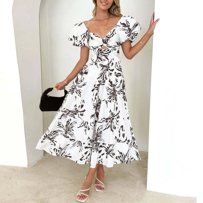 Vestidos Para Mujer Spring Formal Dresses For Women V-Neck Floral Long Dress Casual Summer Dresses For Women Floral Formal Dress