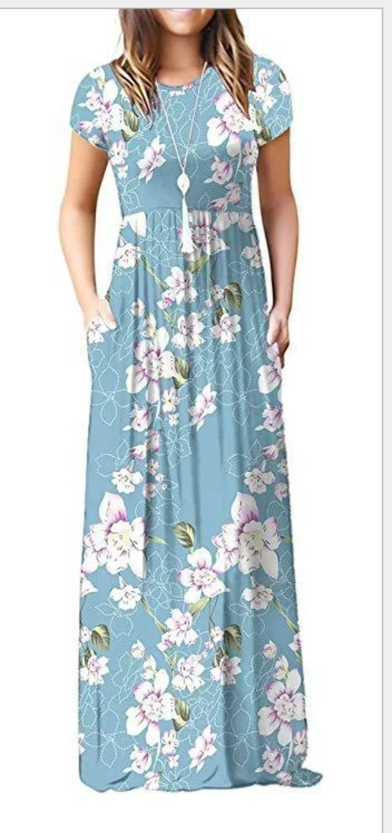 Spring Summer Boho Long Dress for Women Casual baratos Floral Fashion Print Clothing Elegantes Evening Dresses Vestidos de Mujer