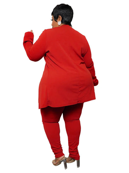 Wmstar Plus Size Two Piece Outfits Women Matching Suit Solid Top Leggings Pants Sets Casual Fall Winter