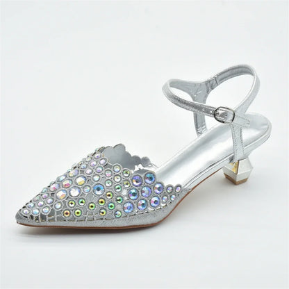 Hot Selling Pointed Toe Ladies Shoes Matching Bag Set for Nigeran Wedding Party Pumps Shoes for Women 2025 Designer Luxury