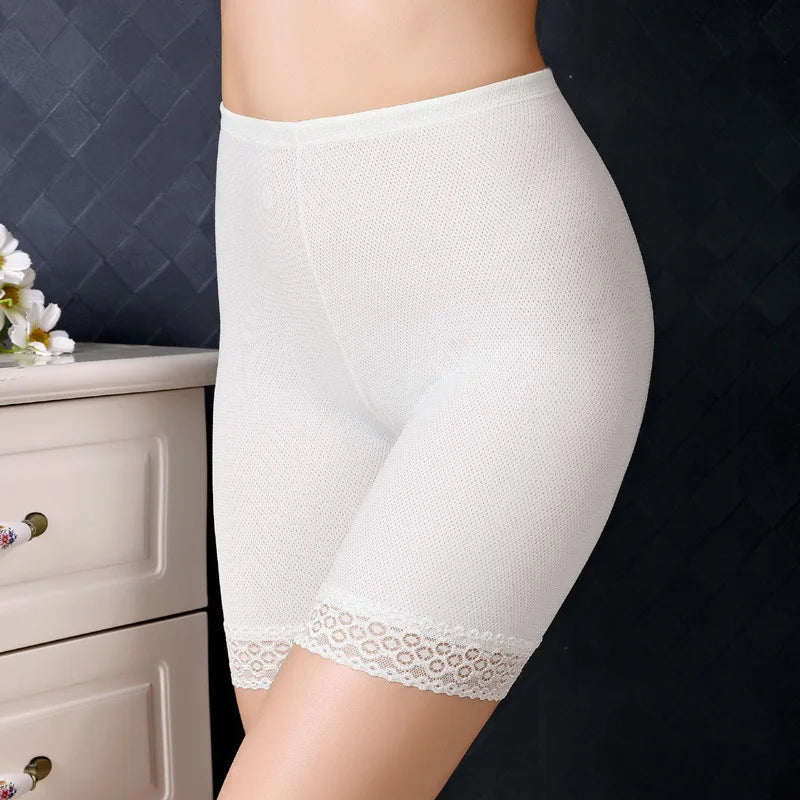 Plus Size Safety Short Pants Women Seamless Under Skirt Boxers For Women Sexy Lace Anti Chafing Boyshort Panties Underwear