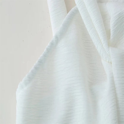 2025 Spring Women's High Street Sexy White Off-the-shoulder Halter Pleated Floor-length Dress Fashion Sleeveless Loose Dress