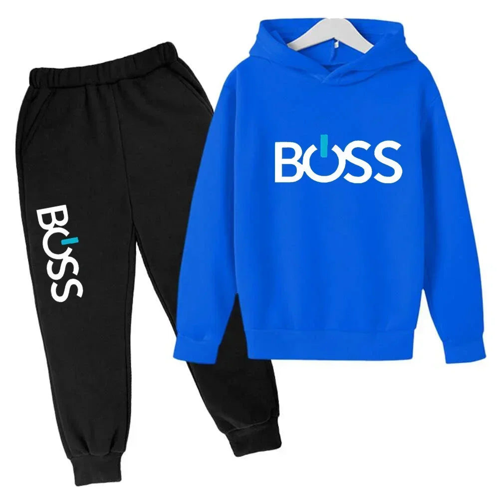Streetwear New Spring And Autumn Children Hoodie Set Boys Girls Casual Long Sleeve Hoodie Tops+Pants Sportswear 2-14 Years Old