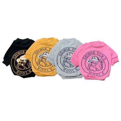 Dog Costume  Pet Clothes Crew Neck Korean Version Spring and Autumn Parent-child Wear Pure Cotton Four Colors Seven Sizes