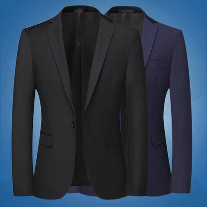 Blazer New Men's Fashion Business Solid Color British Style Professional Work Groom Wedding Dress Best Man Blazer Jacket