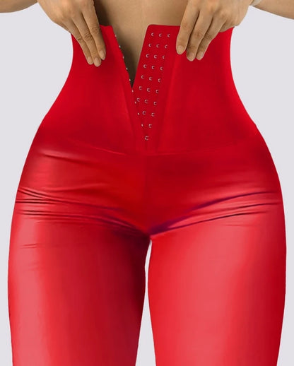 High Waist Tummy Control Butt Lifting Yoga Skinny Pants ew fashion elegant women's leather pants casual trouser bottom