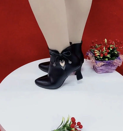 2024 high-heeled boots female spring and autumn single boots new women's shoes zip white waterproof Taiwan high-heeled shoes