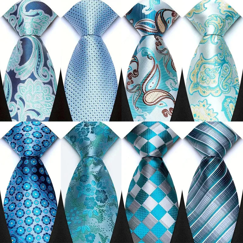 41 Colors 8CM Mens Ties Green Blue Plaid Stripes Floral Classic Business Necktie Jacquard Woven Neck ties For Men Wedding Party