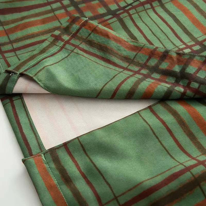 Women's Casual Green Striped Blazer Suit Set - Spring Summer Two Piece Outfit, Comfortable Wide Leg Pants for Travel