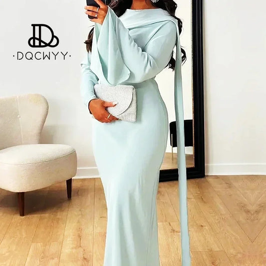 2024 Womens Dresses Spring Elegant Dresses for Women Long Shoulder Strap Loose Solid Color Casual Long Dresses Woman Clothing