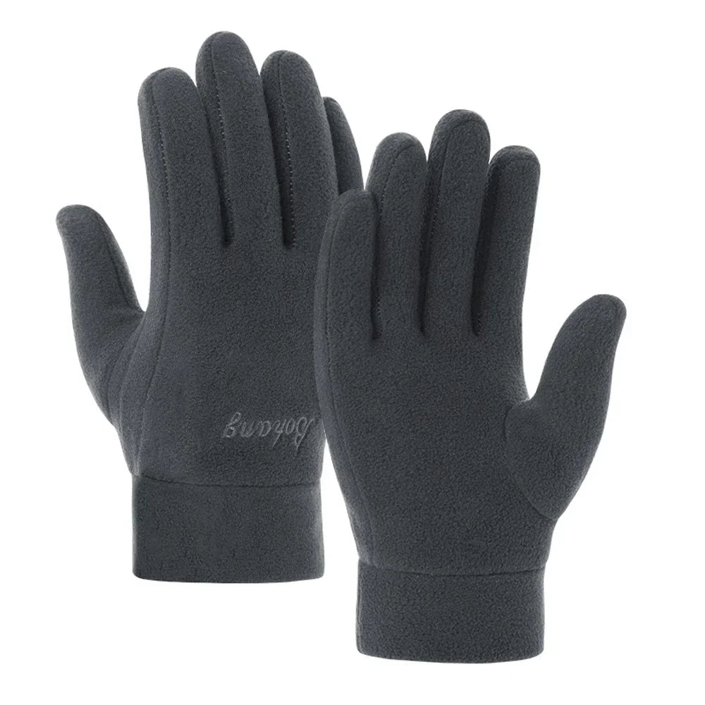 Winter Warm Fleece Gloves for Women Men Thermal Full Finger Gloves Cold Resistance Windproof Outdoor Skiing Cycling Mittens