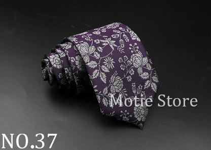 New Style Fashion Jacquard Floral Paisley Necktie Polyester Male Narrow Red Blue Tie Suit Shirt Gift For Men Accessory Gravatas