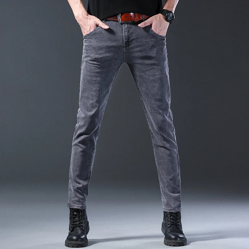 2024 New Men Spring and Autumn Korean Version Comfort Men Stretch Youth Slim Fashion  Skinny Jeans Pants Designer Clothes