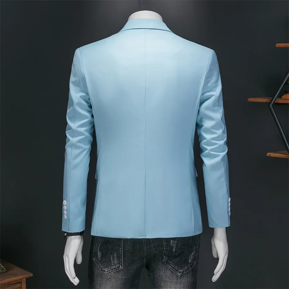 Boutique Fashion Suit Men's Slim Groom Wedding Suit Jacket Business Office Suit Casual Solid Color Suit Jacket