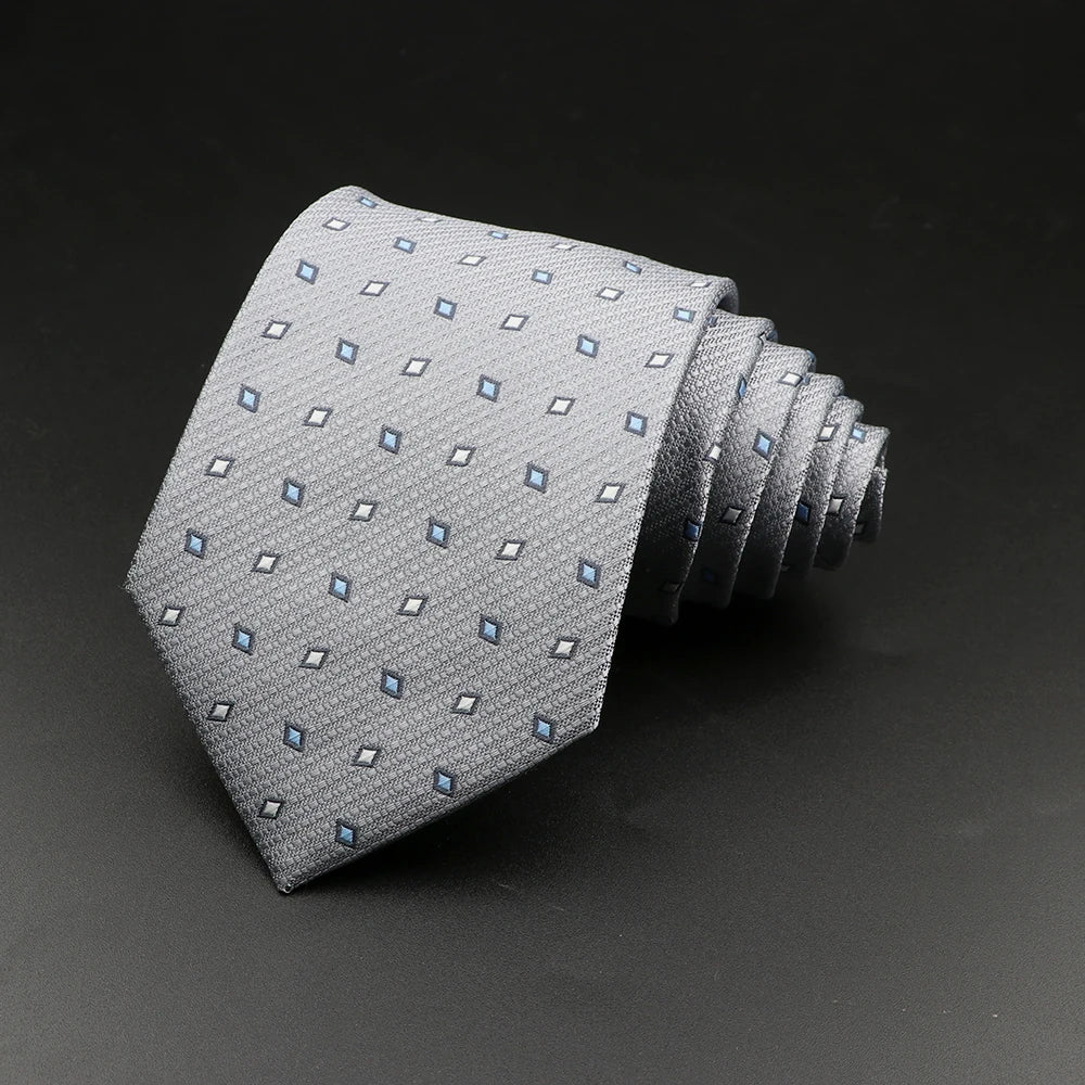 8 cm Tie Gravatas Newest Design Woven 8 cm Silk Necktie Wedding Business Suit Accessories Blue Man Dot Fit Group Party Office