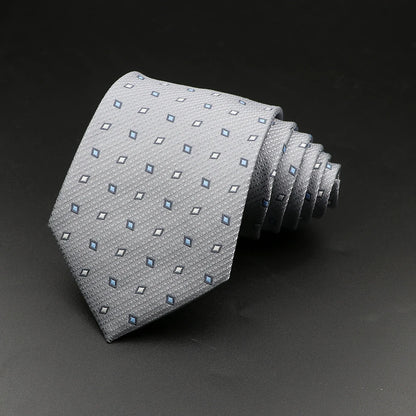 8 cm Tie Gravatas Newest Design Woven 8 cm Silk Necktie Wedding Business Suit Accessories Blue Man Dot Fit Group Party Office
