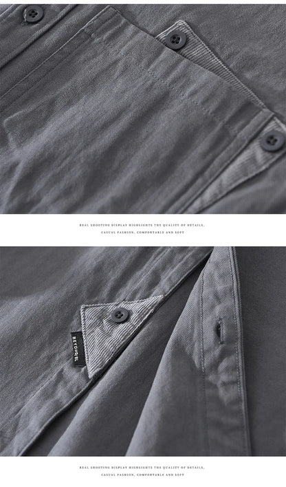 2025 New Spring Japan Workwear Long Sleeve Shirts 100% Cotton Fashion Versatile Artistic Casual Loose Tops Men Drop Shipping