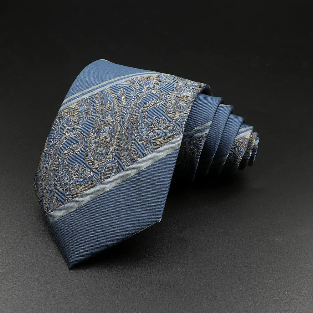 8 cm Tie Gravatas Newest Design Woven 8 cm Silk Necktie Wedding Business Suit Accessories Blue Man Dot Fit Group Party Office