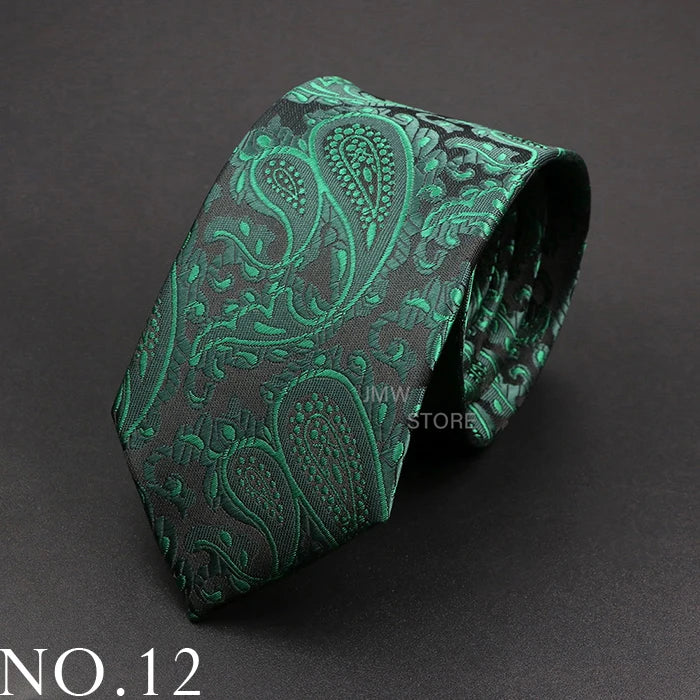 New Design Wedding Men Tie Grey Brown Green Paisley Flower Neckties Men Business Dropshipping Groom Collar Accessories Gift