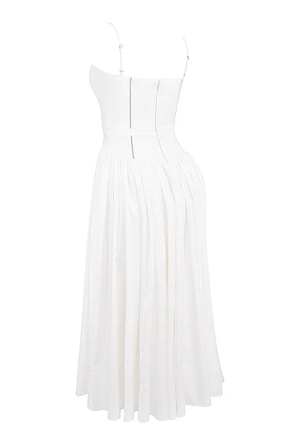 Spring Floral Print Chiffon Holiday Beach Dress Women Sexy V Neck Backless Sling Long Dress Summer Sleeveless Pleated Maxi Dress
