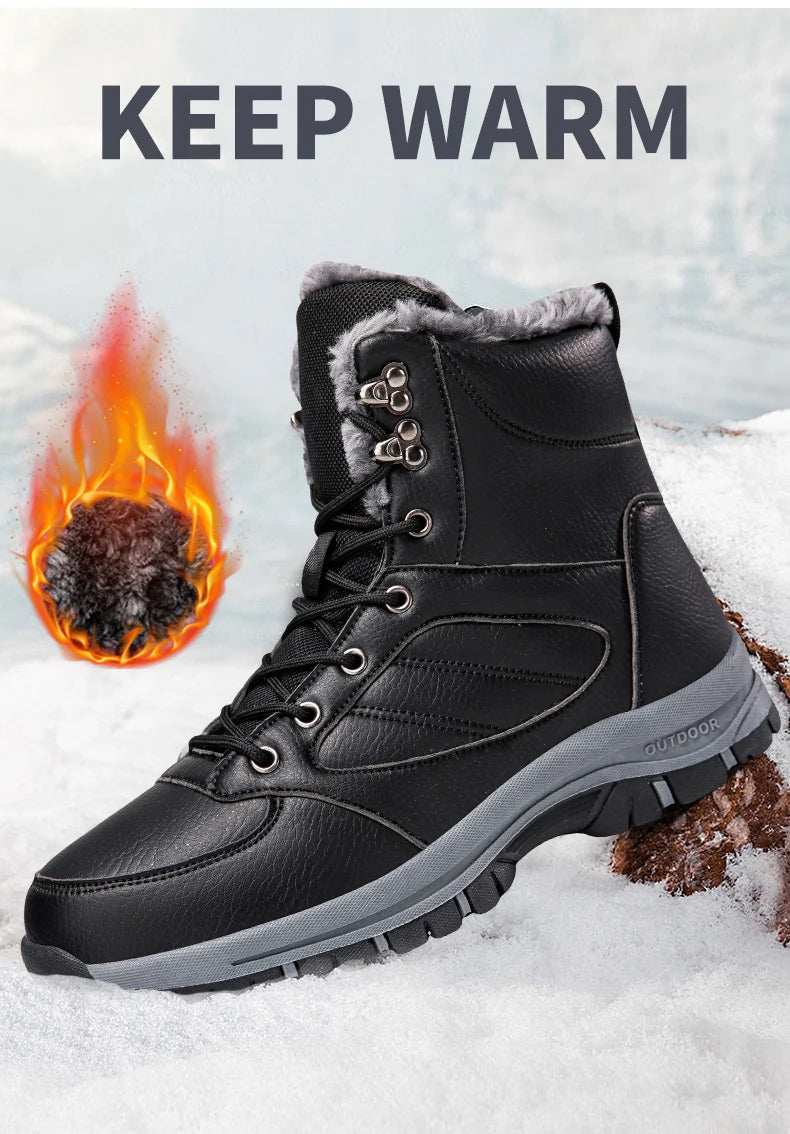 Winter Snow Boots For Man Sneakers Fast Shipping Outdoor Hiking Boots Hight Quality Waterproof PU Climbing Casual Shoe Size39-48