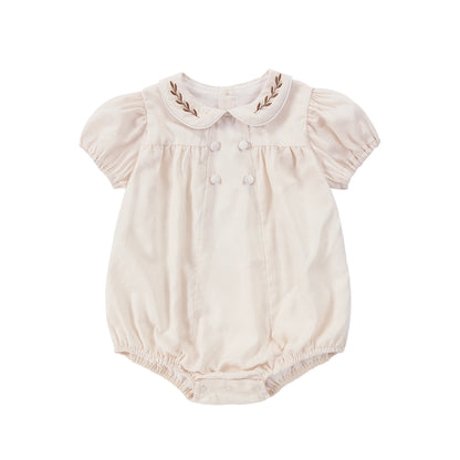 AS Linen Embroidery Collection 25SS Familly Match Clothing Set Girls Linen Dress Boy Shirt and Shorts
